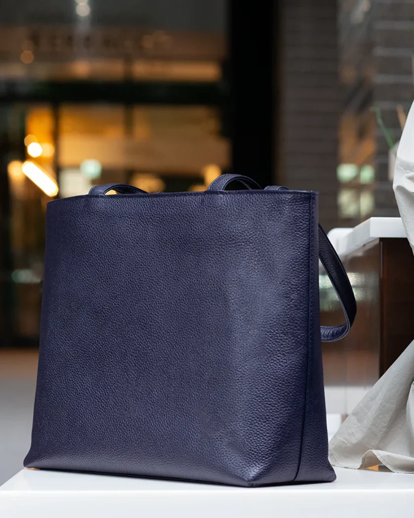 Navy Leather Tote (HushTug)