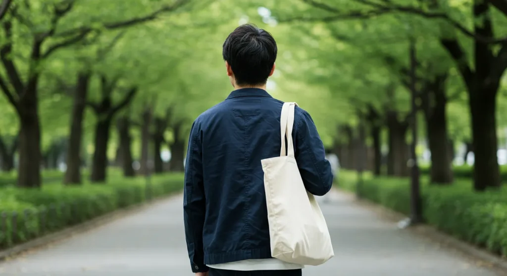 バッグを持つ男性のイメージ