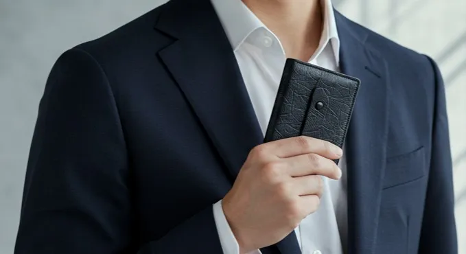 名刺入れを持つ男性のイメージ