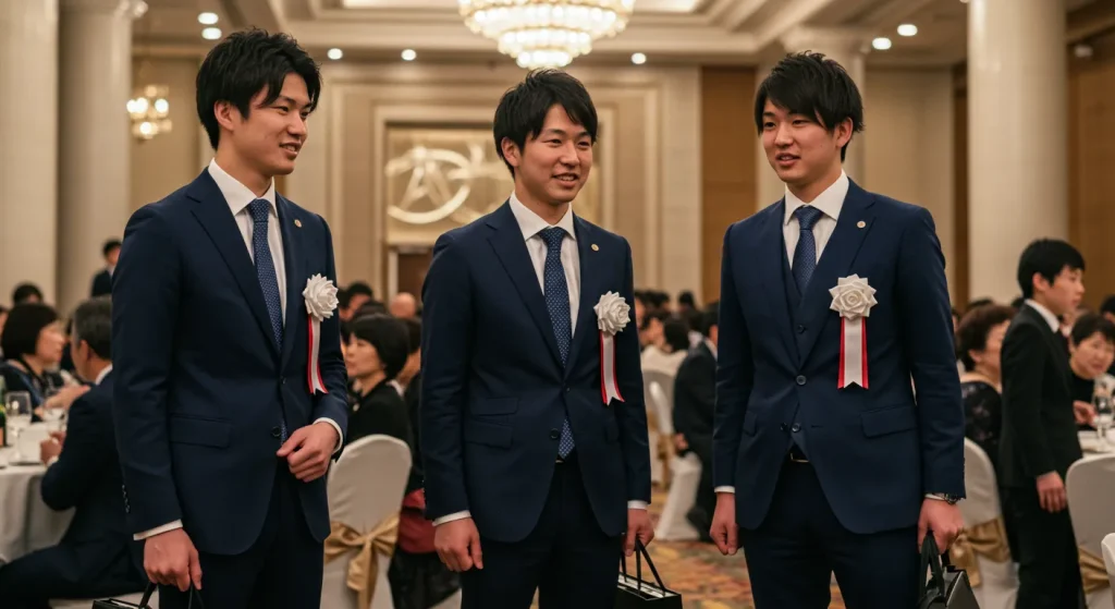 イメージ:成人式にバッグを持っていく男性