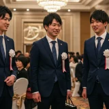 イメージ：成人式にバッグを持っていく男性
