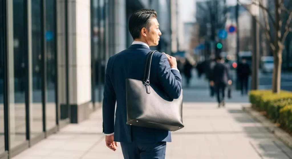 ビジネストートを使用する男性のイメージ