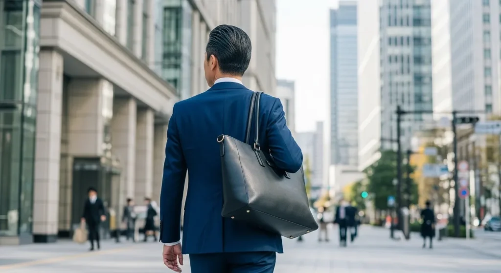 ビジネストートを使用する男性のイメージ