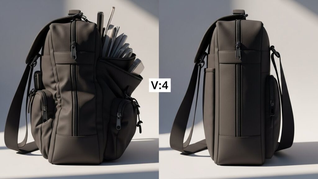 荷物を詰め込んだボディバッグ