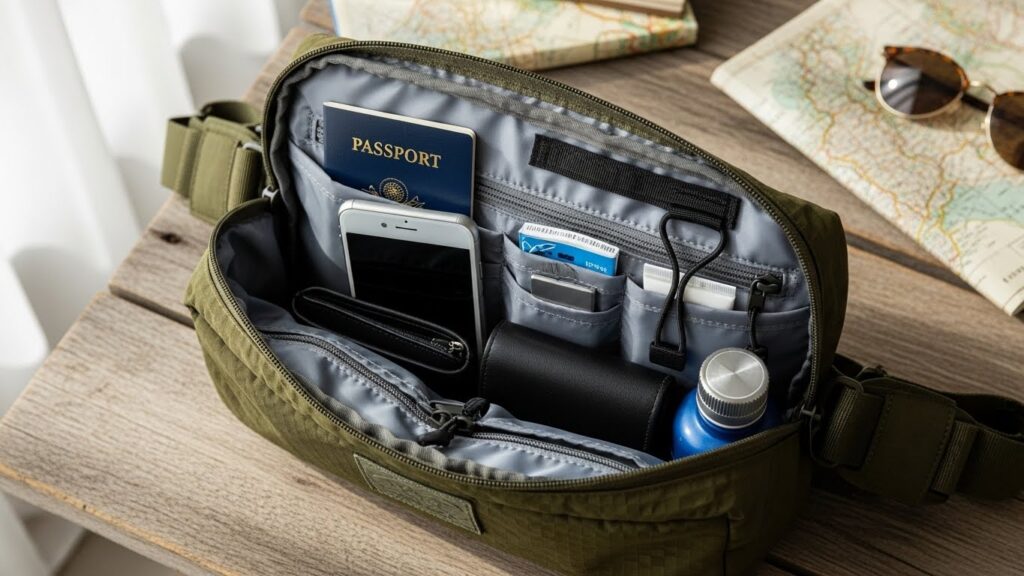 ボディバッグの収納イメージ