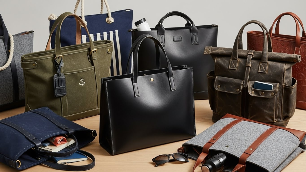 トートバッグが並べられた画像