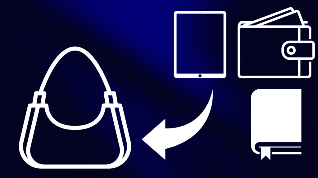 ショルダーバッグにおける収納性の重要性を示したイメージ