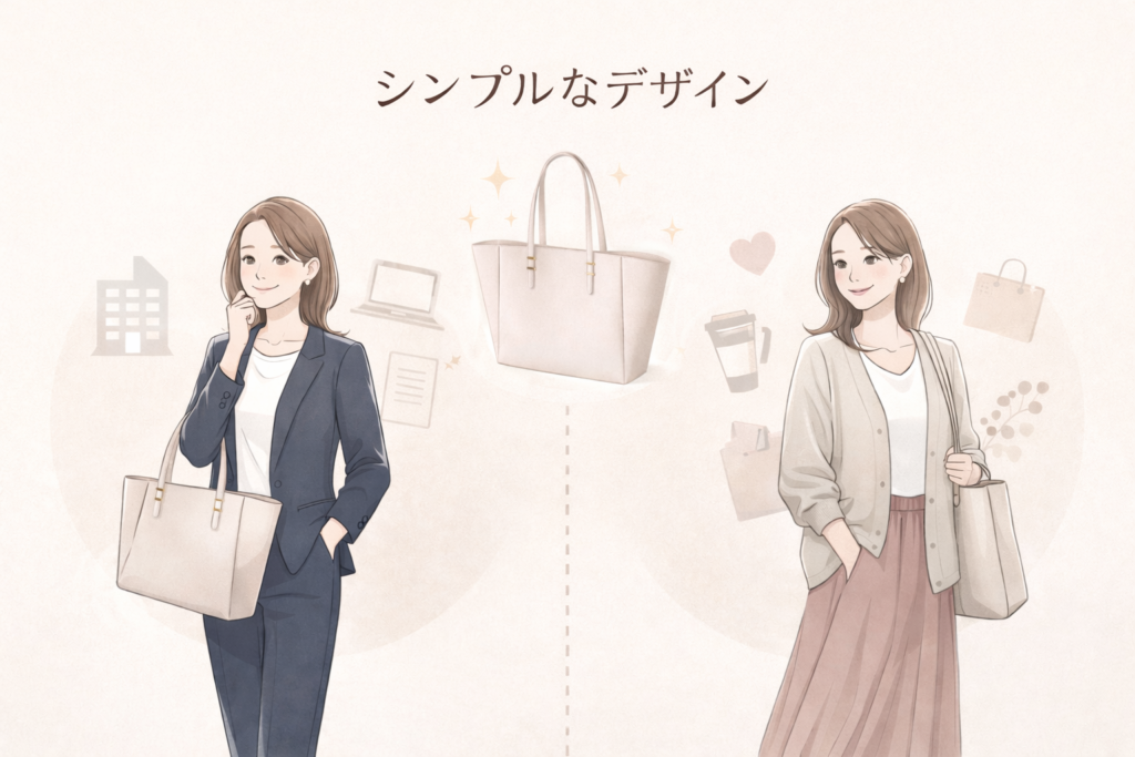 「シンプルなデザイン」服装に合わせやすく、迷わない