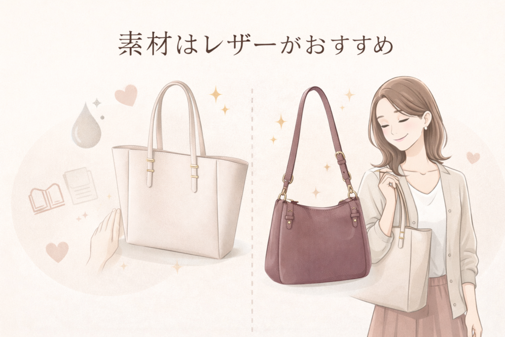 「素材はレザーがおすすめ」さりげない高級感が大人の印象をつくる