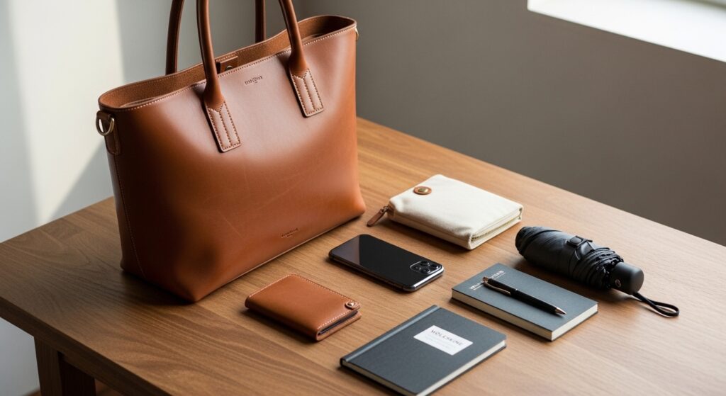 トートバッグの収納力を示す画像